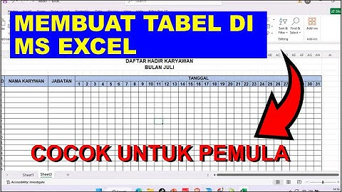 Tutorial Cara membuat Tabel di Excel untuk Pemula | Tutorial Excel