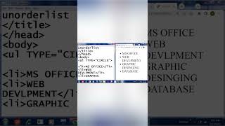 Ordered & Unordered List in HTML | No Voice Tutorial #Shorts