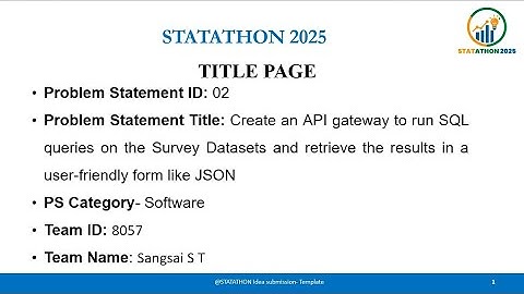 STATATHON 2025 POC Presentation video of Team ID:8057