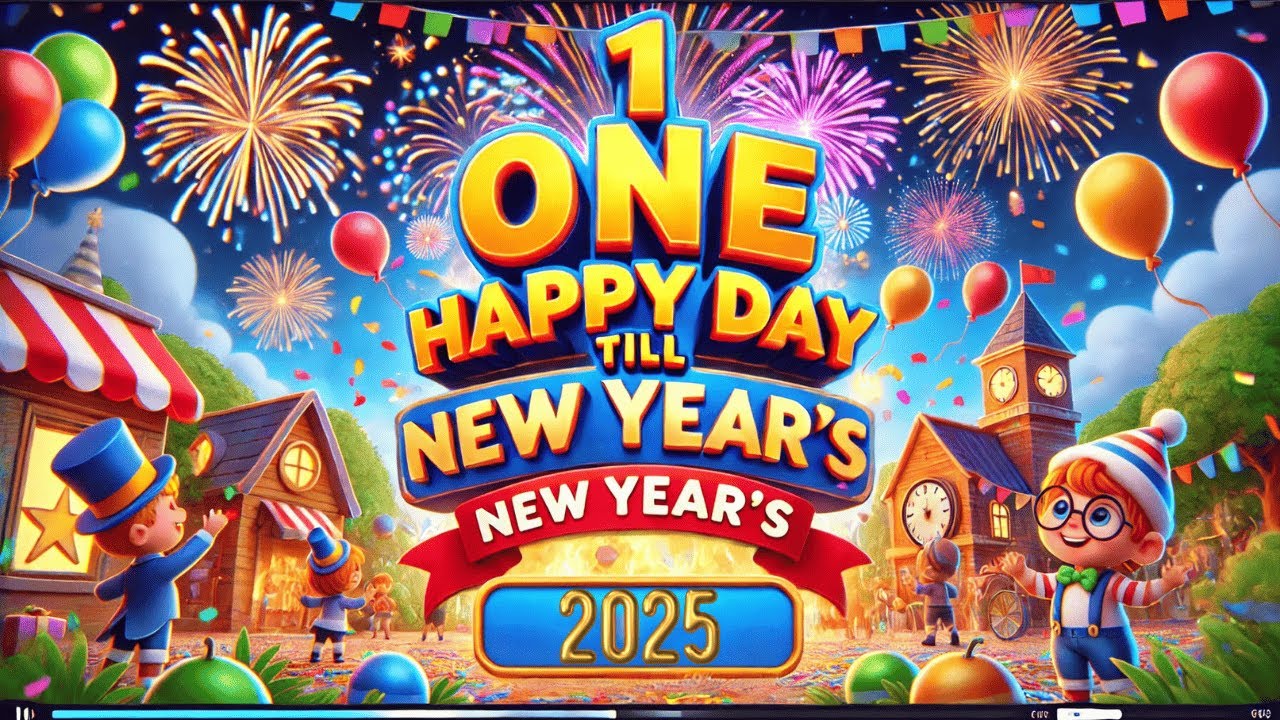 One Happy Day till New Years | New Year's Countdown Song for Kids - YouTube