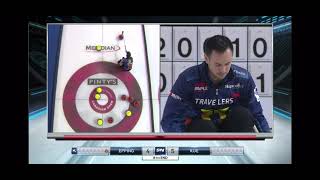 Amazing curling shot. John Epping angle runback double takeout for 2 and the win!