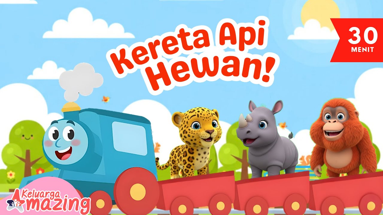 Belajar Nama Hewan dengan Kereta Api Hewan Lucu 🚂🐯 | Video Edukasi Anak TK & PAUD Interaktif