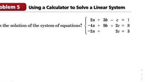 Algebra 2 - 3-6 Solving Systems Using Matrices ONLINE RREF without TI84 Calc