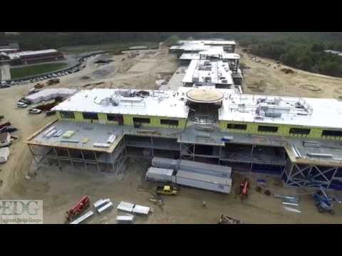 Plymouth South High School construction aerial footage