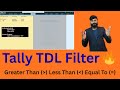 How to Use Filter in Tally TDL | Greater, Less & Equal Condition