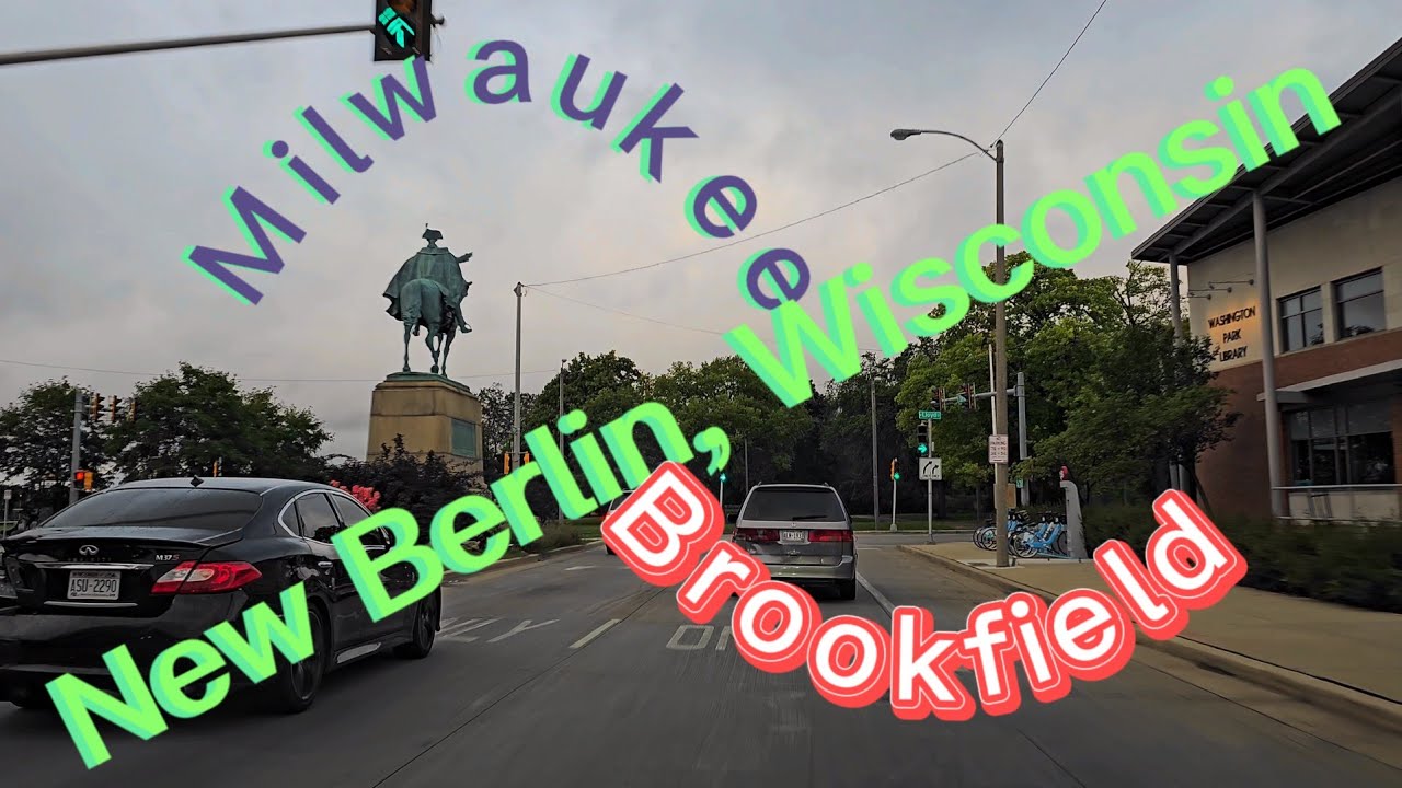 Driving from Milwaukee in Wisconsin along  New Berlin to Brookfield. August 26th 2023