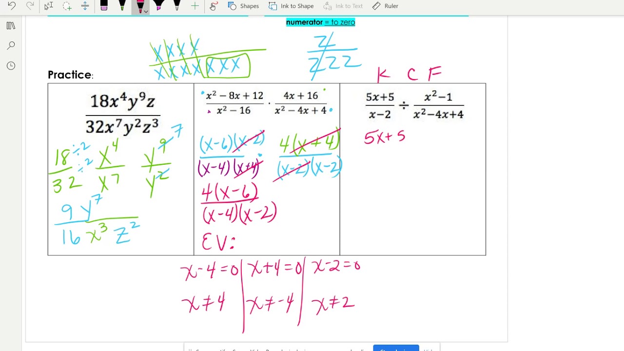 5 2 Operations With Rational Expressions Excluded Values YouTube