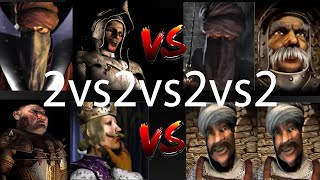 WAZIR RAT VS CALIPH MARSHALL VS PIG PHILIPP VS 2 SULTANS | Stronghold Crusader Ai Battle