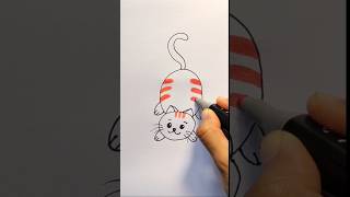 how to draw a cat step by step So Easy 🐱 #art #artforkids #fun #cute #drawing #shorts #easydrawing