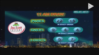 PCSO 11 AM Lotto Draw, December 27, 2017