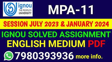 MPA 11 Solved Assignment 2023-24 English, MPA 11 Solved Assignment 23-24, MPA-11 Assignment