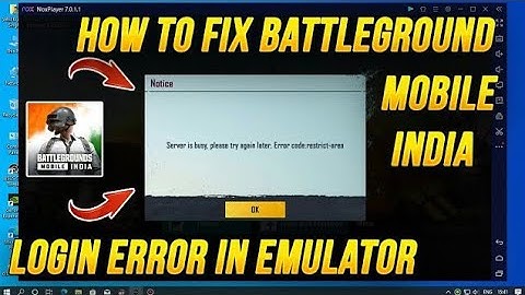 BGMI Server is Busy please try again later ERROR CODE: RESTRICT AREA issue solution EMULATOR