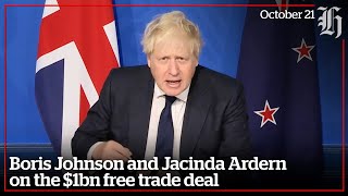 Boris Johnson and Jacinda Ardern on the UK-NZ free trade deal Boris Johnson and Jacinda Ardern on the UK-NZ free trade deal