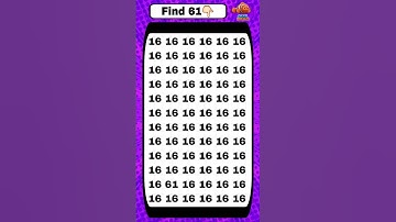 Find the number 61 #quiztime #puzzlegame #numberpuzzle #shoot