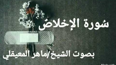 سورة الاخلاص بصوت الشيخ/ ماهر المعيقلي جوده عاليه