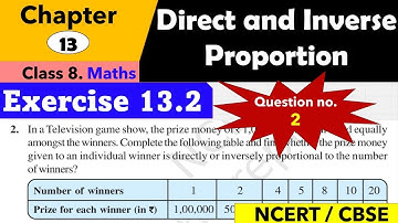 Exercise 13.2 Question no 2 | Direct and Inverse proportion | chapter 13 | class 8 | Maths| NCERT