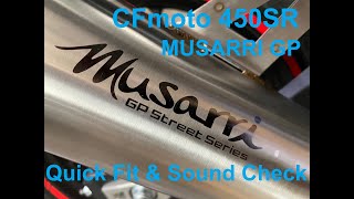 CFmoto 450SR  Musarri GP Exhaust install and sound check  Australia
