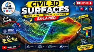 Autodesk Civil 3D Surfaces Explained | Points, TIN, Contours & Elevations
