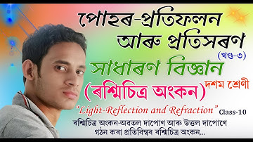 পোহৰ-প্ৰতিফলন আৰু প্ৰতিসৰণ,[খণ্ড-৩..ৰশ্মিচিত্ৰ অংকন],দশম শ্ৰেণী,Light:Reflection & Refraction;Part-3
