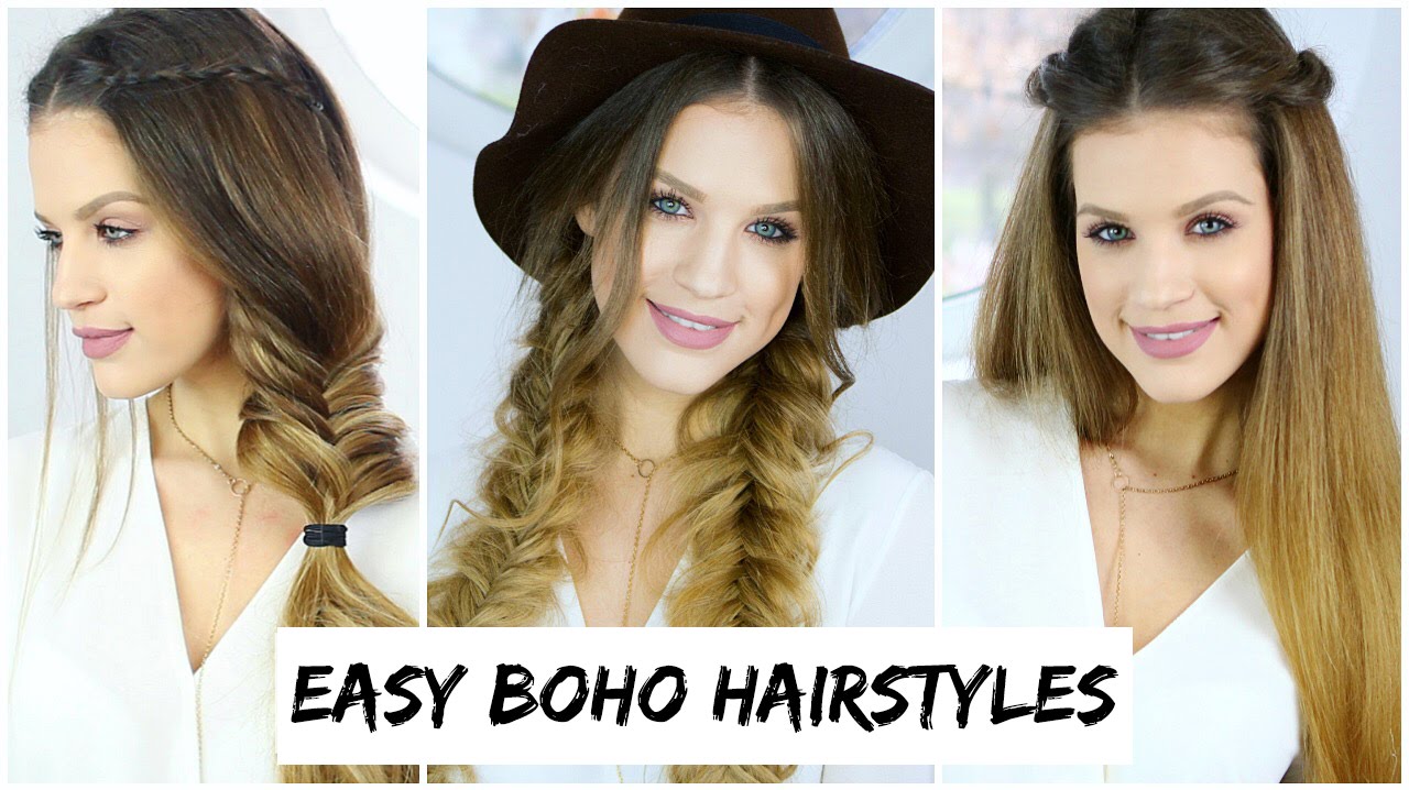 3 Easy Boho Braid Hairstyles | Luxy Hair - YouTube