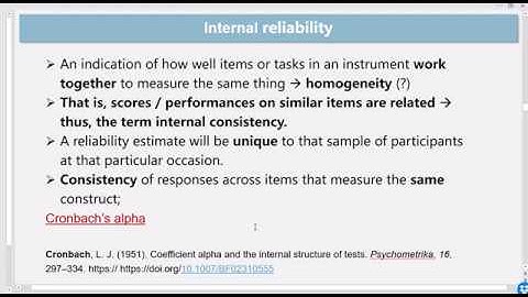 Reliability 2: Cronbach