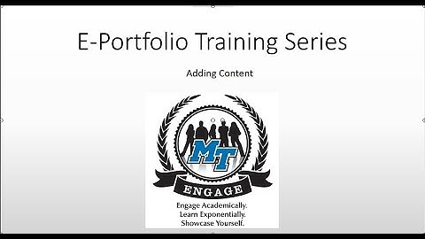 Adding Content to Your EPortfolio