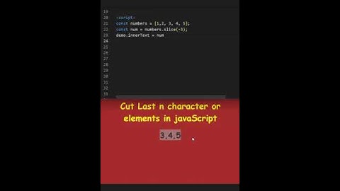 Slice method in #javascript Cut Last  character or Elements in #js #shorts #short #shortvideo