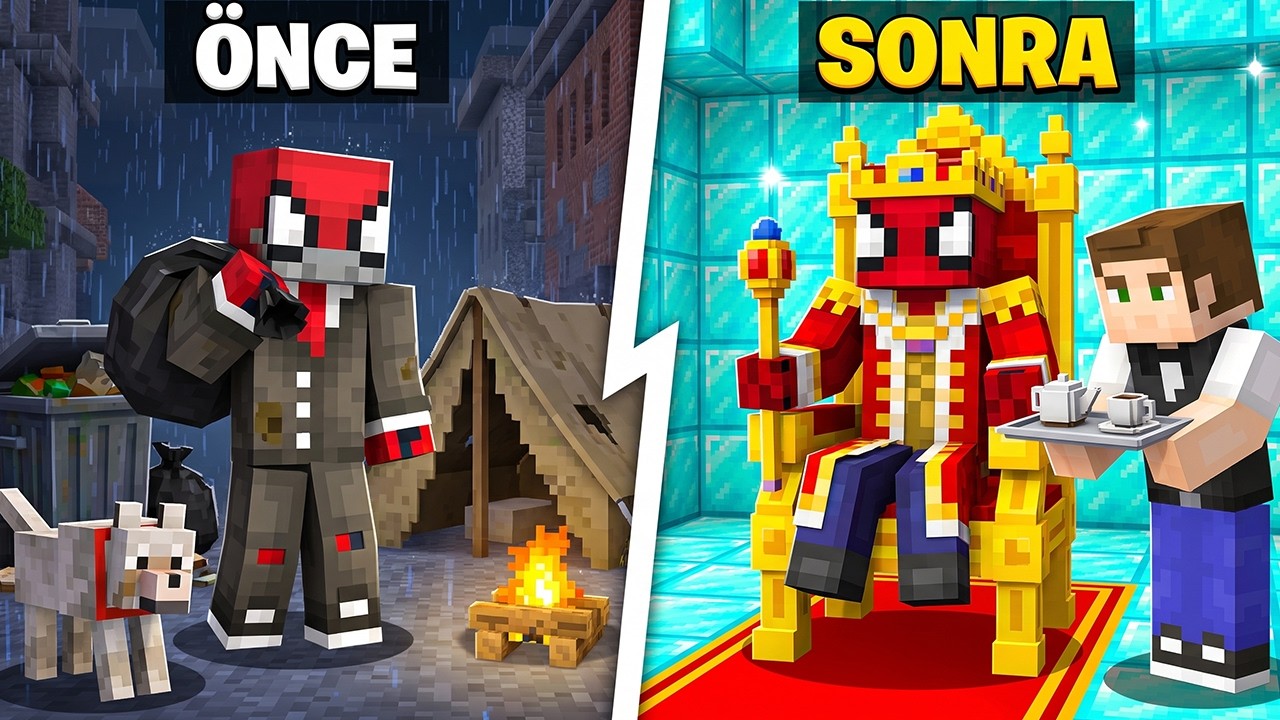 ÖNCE Köleydim SONRA Kral Oldum (Minecraft)