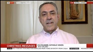 Jack Valero on Sky News on Pope Francis&#39; Christmas Day message