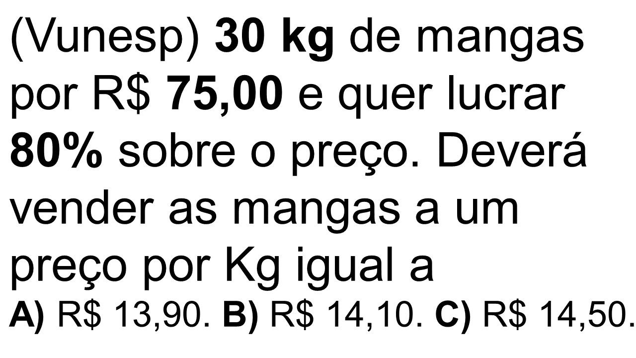 MATEMÁTICA BÁSICA DA VUNESP Porcentagem na facilidade