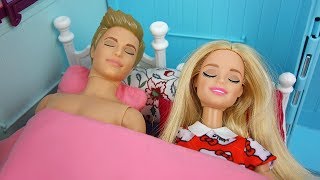 Barbie & Ken Night Routine Bedroom, after wedding Doll House Kitchen - Miraculous airplane