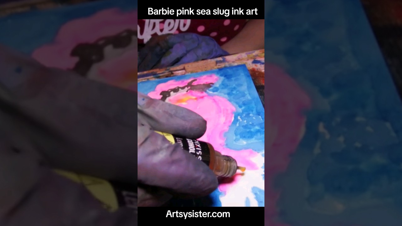 Barbie pink sea slug ink art 