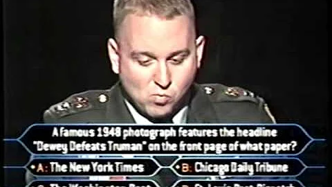 Captain Travis Sumner on Millionaire (armed forces...