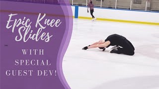 Epic Figure Skating Slides With Special Guest!