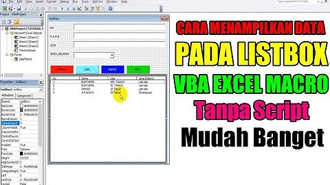 CARA MENAMPILKAN DATA KE LISTBOX FORM VBA EXCEL MACRO