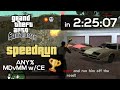 GTA San Andreas Speedrun - Any% (MDvMMw/CE) in 2:25:07 (Former World Record)