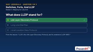 Quiz 4.4 — Switches, Ports, And LLDP | E911 Auditor Training
