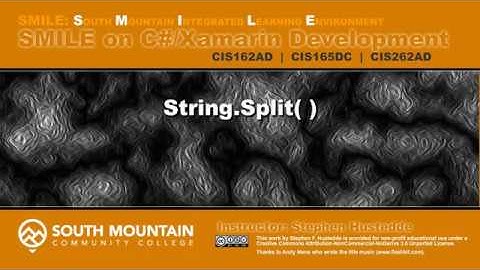 C#/Xamarin Cohort 06K - String.Split( )