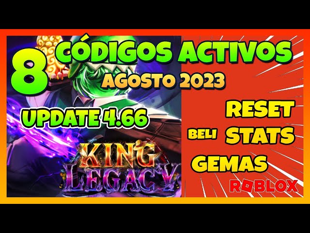 ⚔️8 CODIGOS ACTIVOS de KING LEGACY Roblox en Agosto 2023⚔️EMiLiOR 
