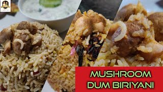 Mushroom Dum Biriyani|Biriyani recipe|How to make tasty mushroom biriyani|காளானஂ தமஂ பிரியாணி