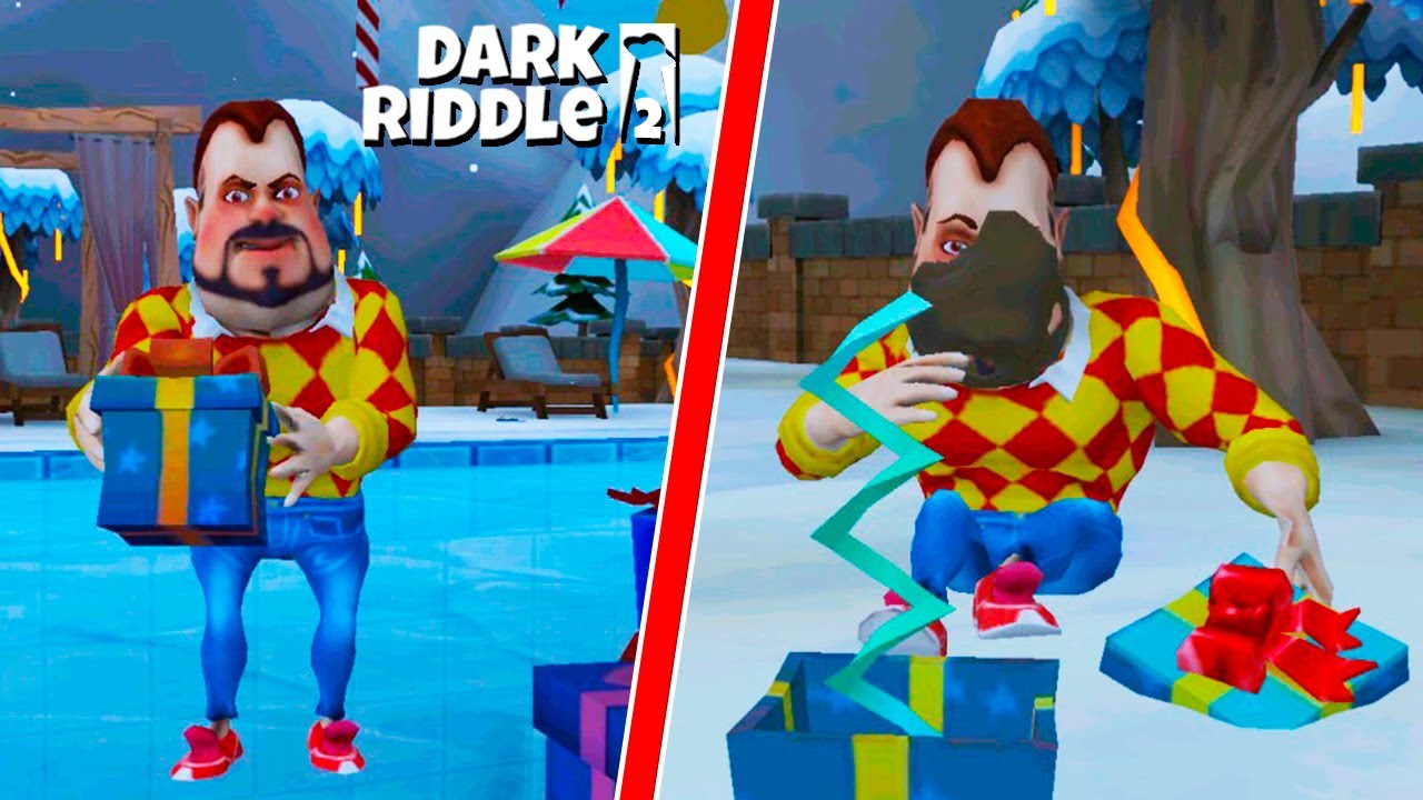 Dark riddle привет 2. Лучший подарок для соседа! Новогоднее обновление в игре Dark Riddle 2 story Mode. Кул геймс привет сосед 1 акт. Dark Riddle новый привет сосед играть2сайт купается.