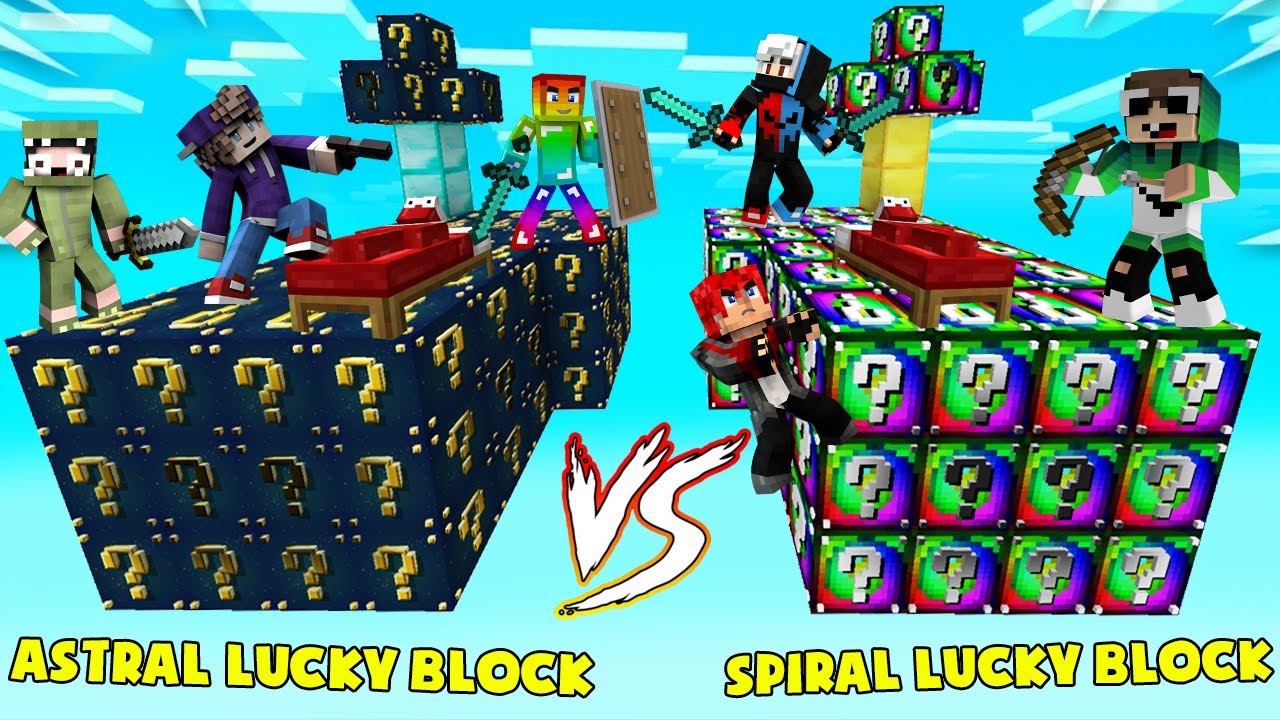 MINI GAME : ASTRAL VS SPIRAL LUCKY BLOCK BEDWARS ** NHÌN TƯỞNG VIP AI NGỜ SIÊU CÙI ??