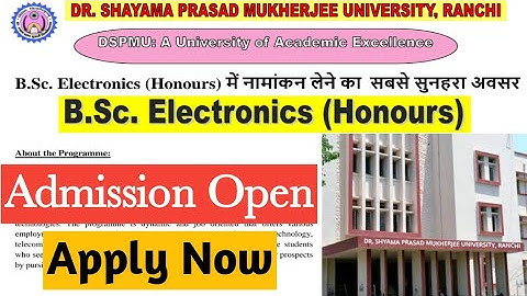DSPMU Ranchi B.sc electronics honours admission 2022 // dspmu Ranchi // @onlinevikash2025
