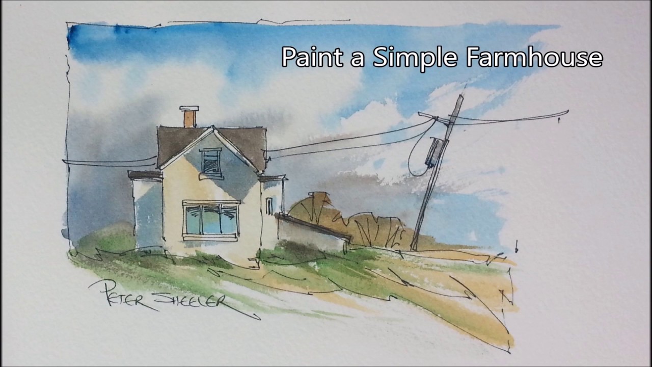 Line And Wash Watercolor Demonstration For Beginners. Easy To Follow And Learn. Peter Sheeler - Youtube