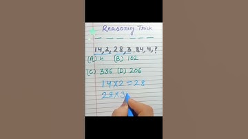 Trick 🌟 for Reasoning/analogy/missing numbers/