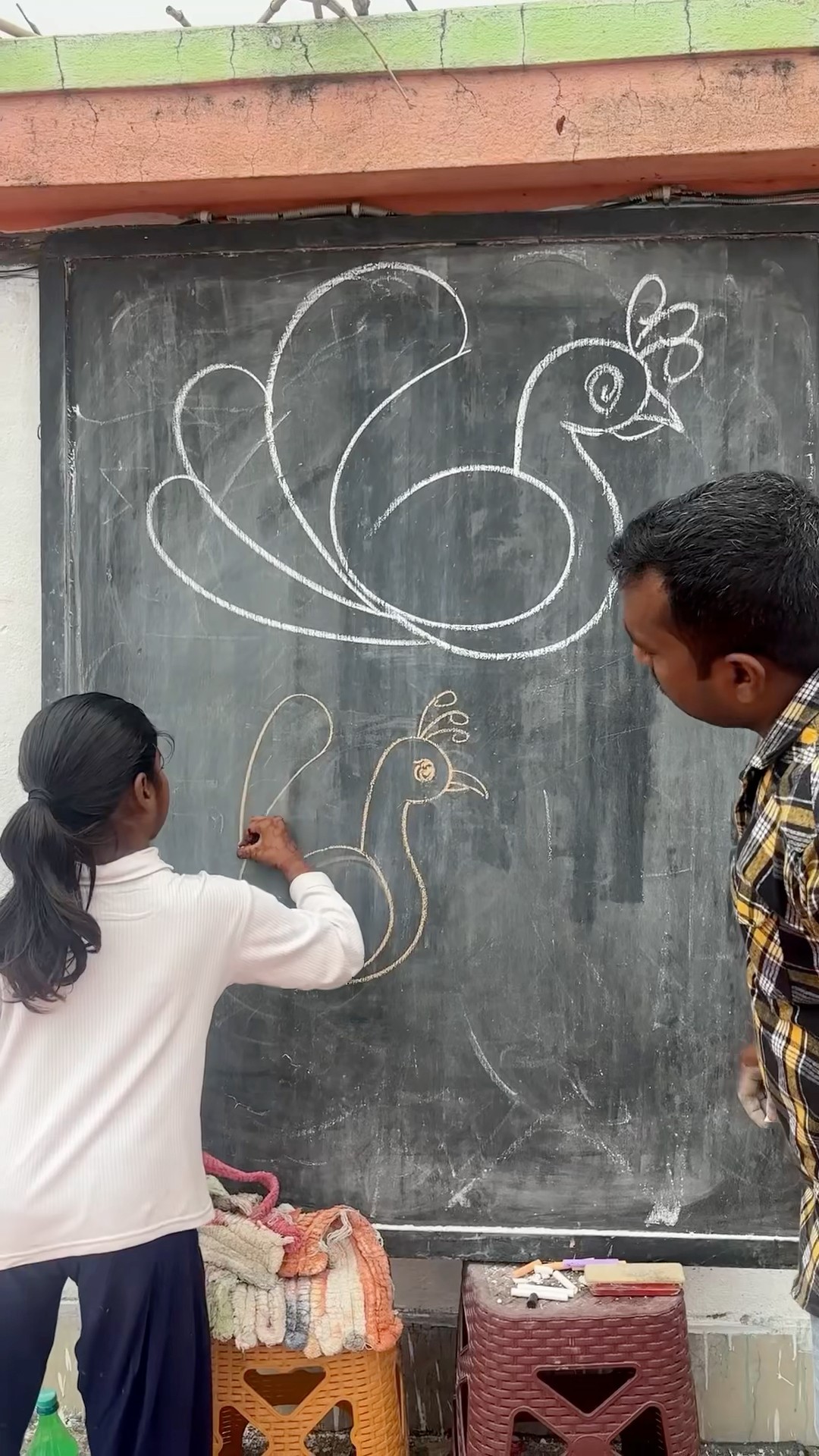 Drawing with my student — Who win ? ?  #shorts #art #challenge