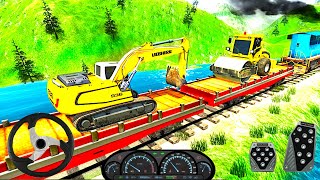 Mega Excavator Construction Truck Transport Games - Big Machine  - Crane Transport screenshot 4