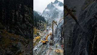 Incredible 60-Second Construction: Mountain Engineering Timelapse#mountainconstruction #tunneling