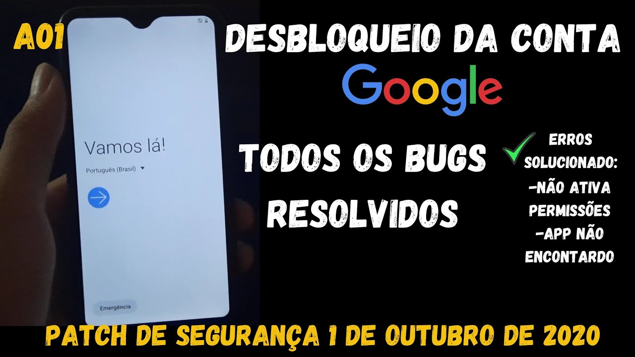 DESBLOQUEIO CONTA GOOGLE SAMSUNG A01 - TODOS OS BUGS FORAM RESOLVIDOS - MODELO SM-A015M/DS - SEM PC