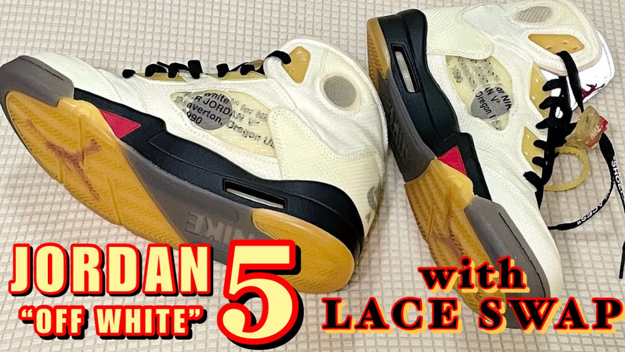 off white jordan 5 sail lace swap